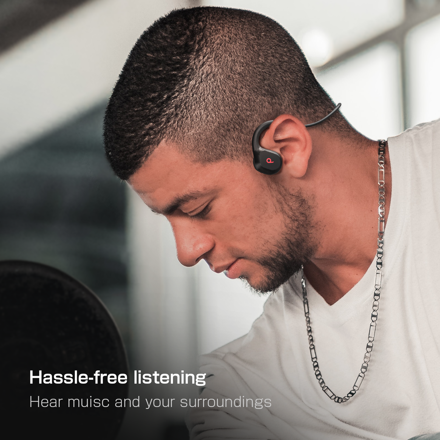 Bone Conduction Headphones, Open-Ear Bluetooth Headphones, Sport Headphones Wireless Running Headset for Workout Gym, Bluetooth Earphones Built-in Mic